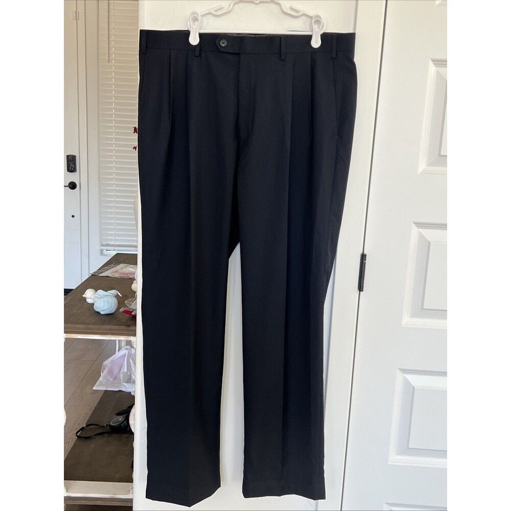 Ralph Lauren Designer Men's Dress Slacks Size 36w x32l Flat Front Green Label